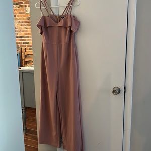 Off the shoulder light pink jumpsuit size large